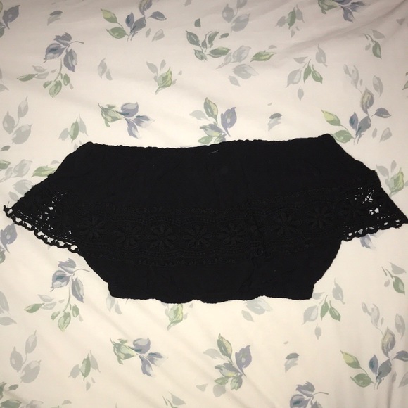 Angie Black Crochet Womens Crop Top - Picture 2 of 4